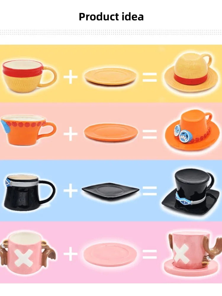 Anime Hat Ceramic Mug & Plate Gift Set - Fandom Present