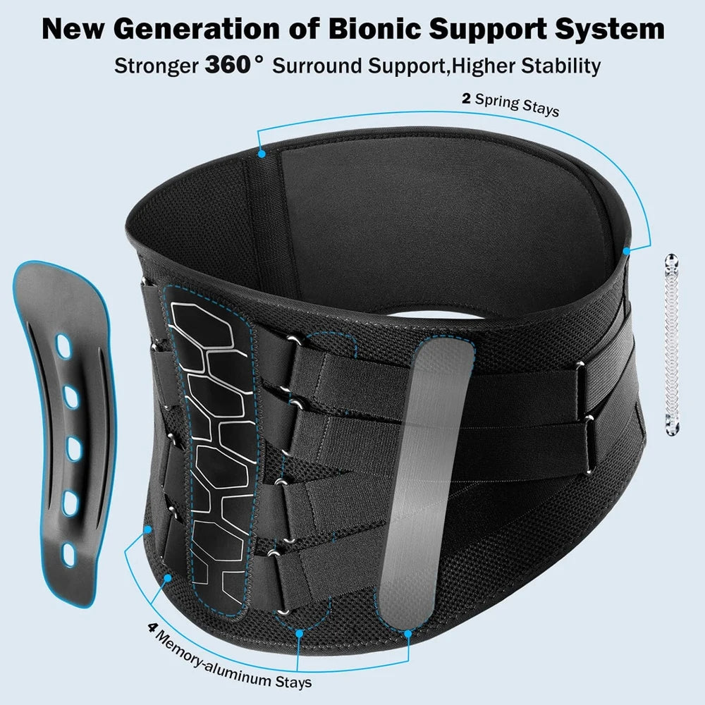 Lower Back Brace for Sciatica & Scoliosis Relief - Lumbar Support