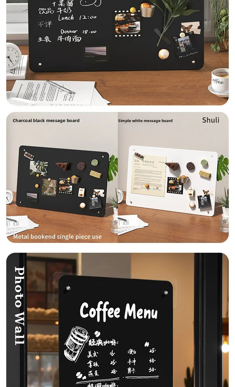 Nabiurkowa tablica magnetyczna i stojąca tablica kredowa do kawiarni i biura