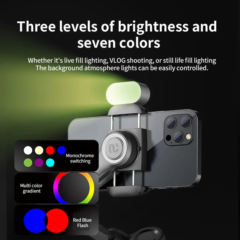 Stabilizator gimbalowy aochuan 3-osiowy do smartfonów z lampą led