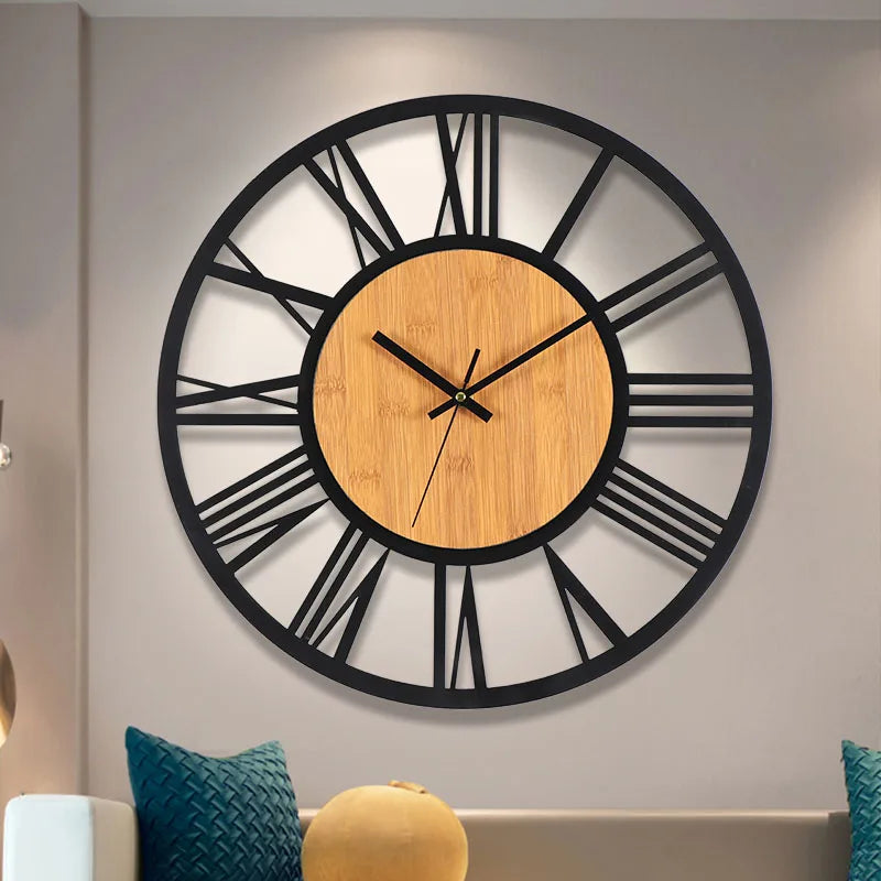 Large Nordic Retro 3D Wall Clock | Roman Numerals Decor