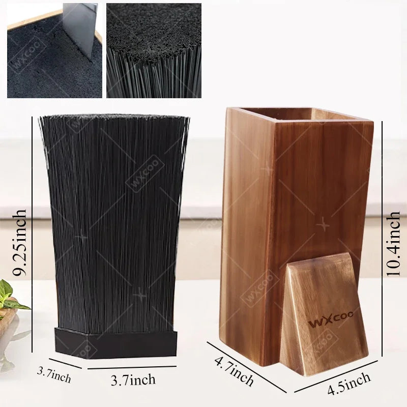 Acacia Wood Universal Knife Block - Space-Saving & Stylish Kitchen Organizer