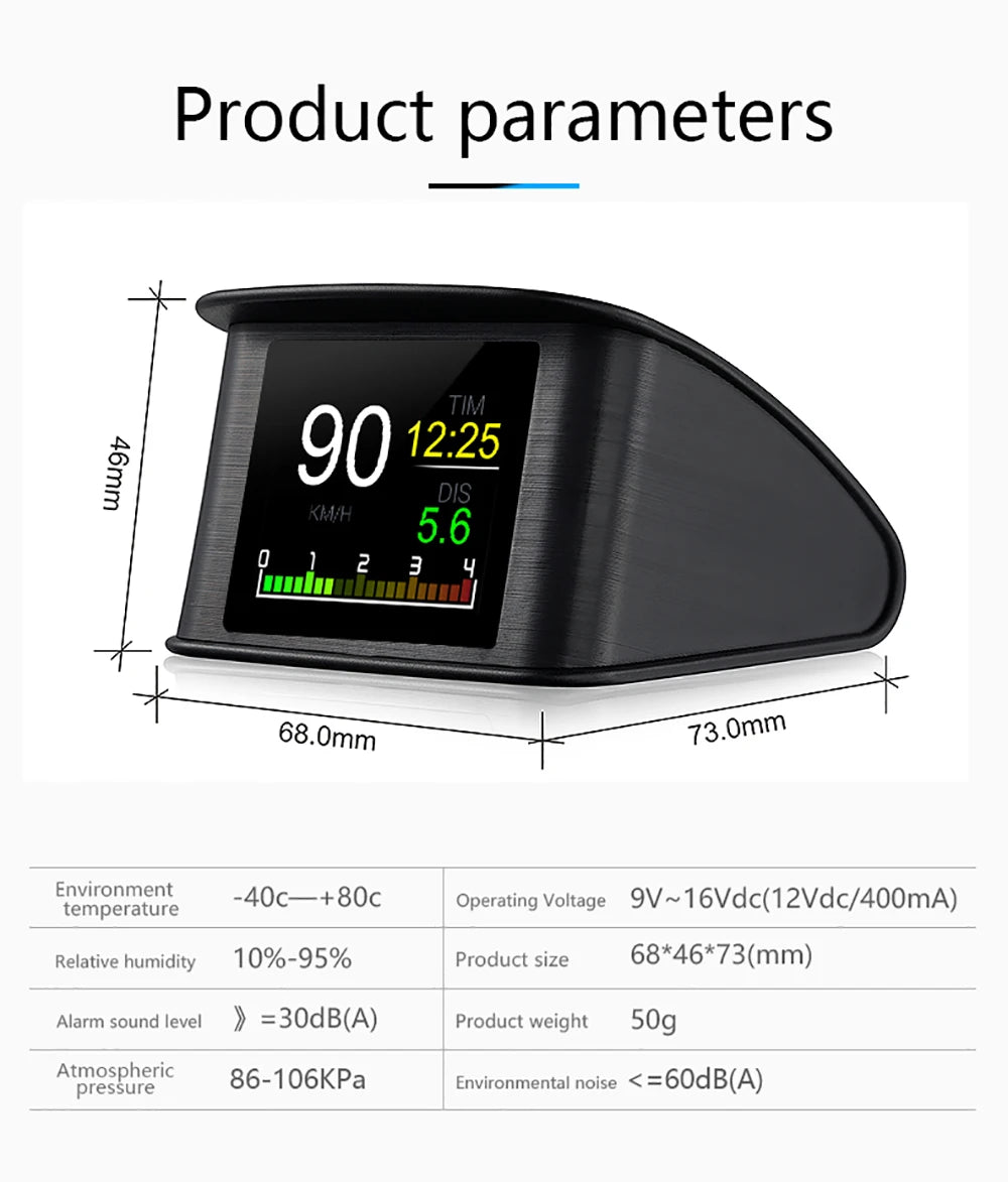 P10 pro wyświetlacz hud obd2 - inteligentny licznik cyfrowy prędkościomierz