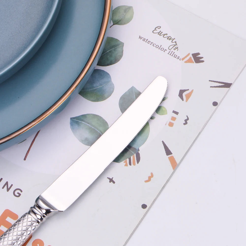 Luxury Vintage Stainless Steel Cutlery Set - Elegant Dining