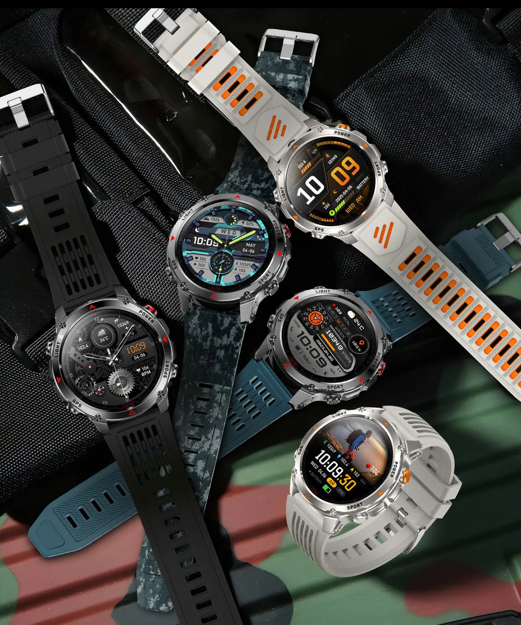 T-rex3 pro smartwatch | bateria 1100mah, gps, wodoodporny 5atm, wojskowy standard