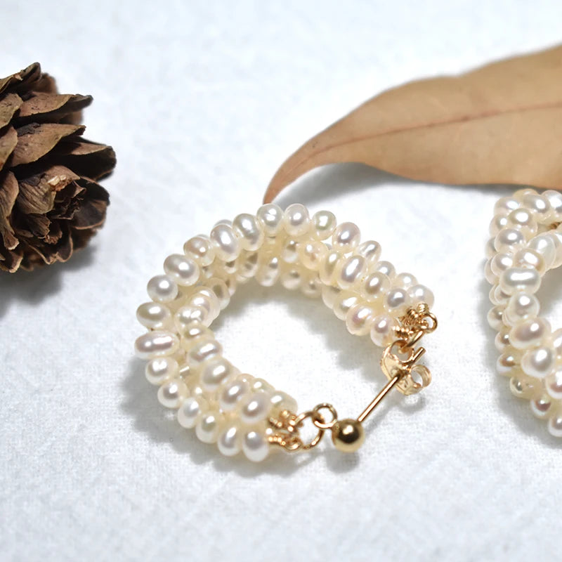 Elegant Freshwater Seed Pearl Earrings - 14K Gold Filled Jewelry