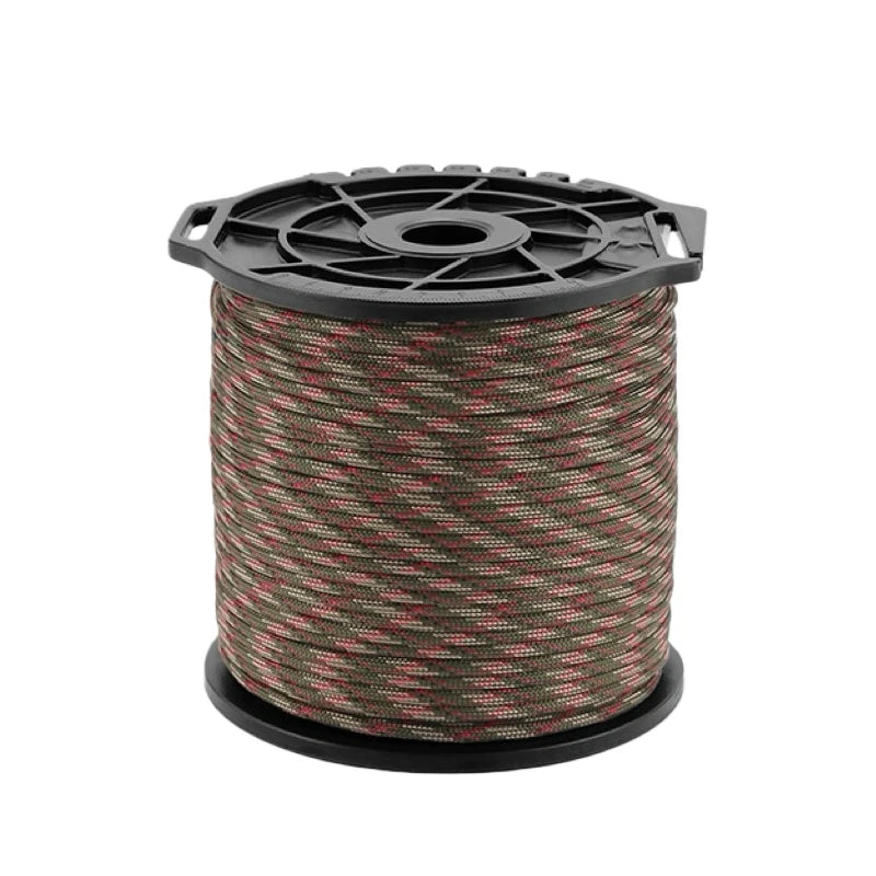 Niezawodna linka spadochronowa paracord 650 lb, 9-rdzeniowa, 4 mm, 100 m – militarna, taktyczna, survivalowa