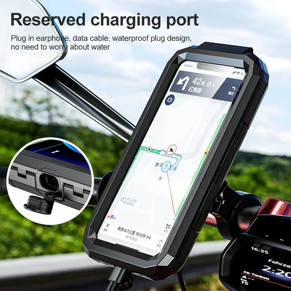 Uchwyt na telefon z ładowarką bezprzewodową do motocykla - szybkie ładowanie qc 3.0