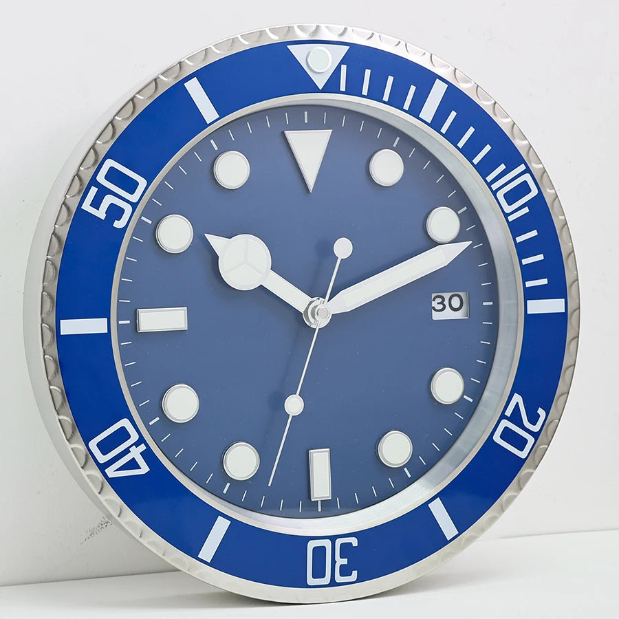 Luxury Modern Metal Wall Clock with Digital Luminescence