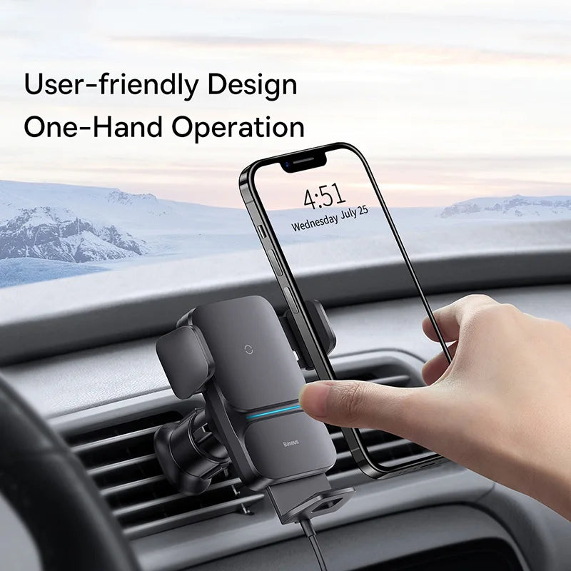 Baseus Infrared 15W QI Wireless Car Charger Phone Holder