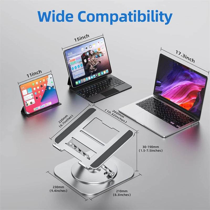 NMEGOU 360° Rotating Aluminum Laptop Stand | Ergonomic Desk Riser