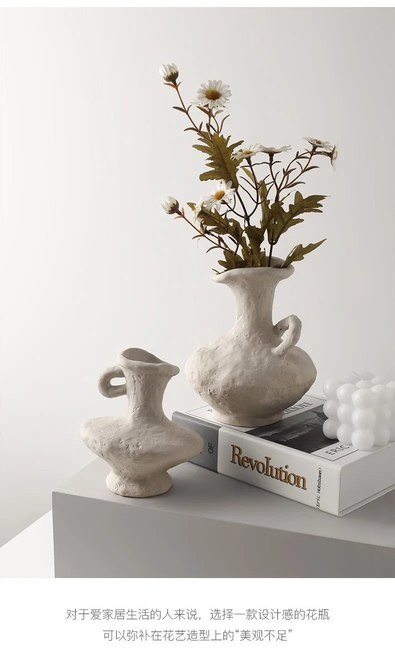 Nordic Ceramic Hydroponic Flower Pot Vase - White Table & Bathroom Decor