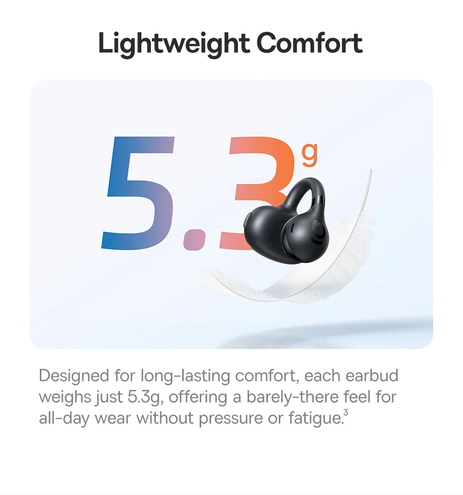 Baseus bc1 otwarte słuchawki na klips – bezprzewodowe sportowe słuchawki bluetooth 6.0 z 4 mikrofonami, super basem i ip55