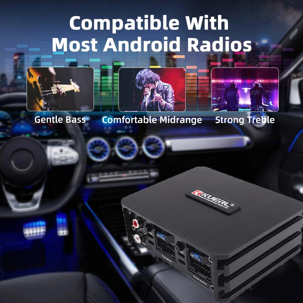 Wzmacniacz samochodowy 4*60w dsp | bezstratny dźwięk dla ekranów android