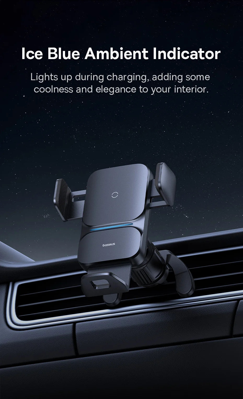 Baseus Infrared 15W QI Wireless Car Charger Phone Holder