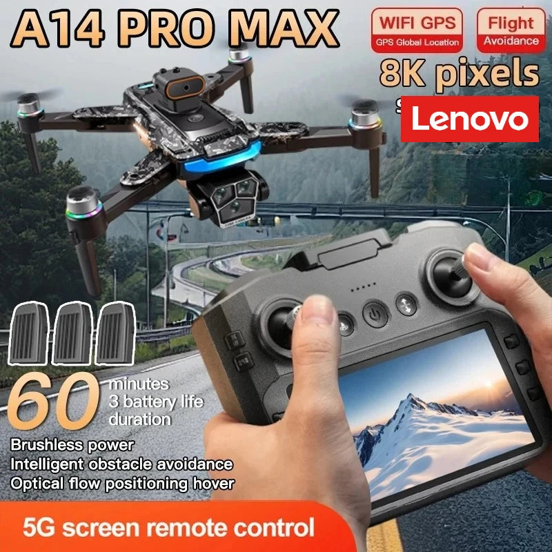 Lenovo A14Pro Max 4K GPS Drone | Dual Pro Camera | Advanced Aerial Photography