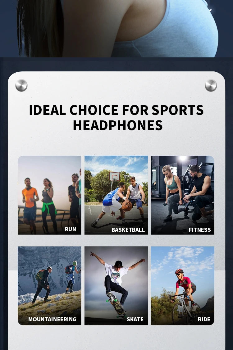 Słuchawki z przewodnictwem kostnym b8 | sportowe bezprzewodowe bluetooth 5.3 ipx5
