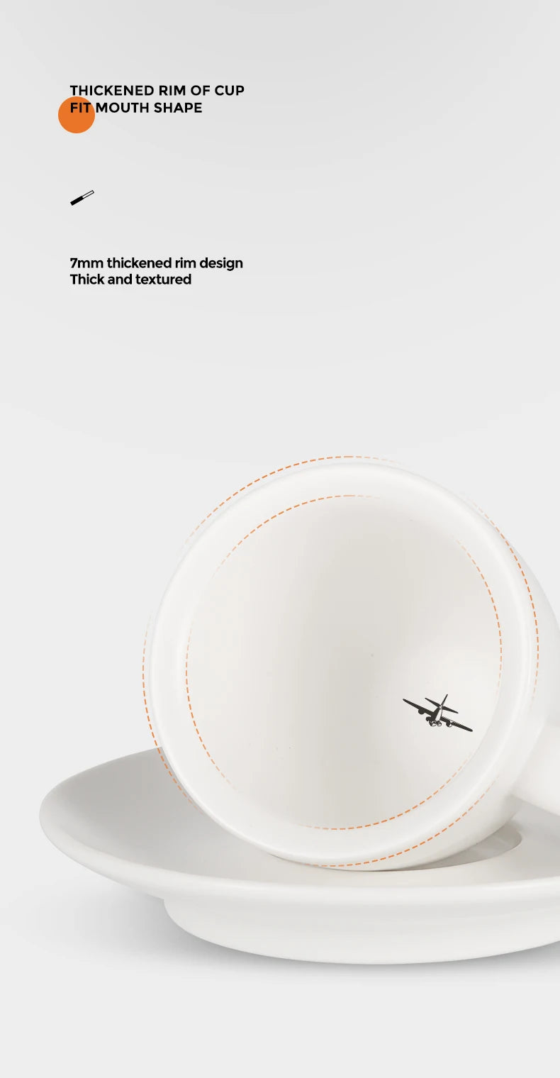 MHW-3BOMBER 80ml Ceramic Espresso Mug & Saucer for Latte Art