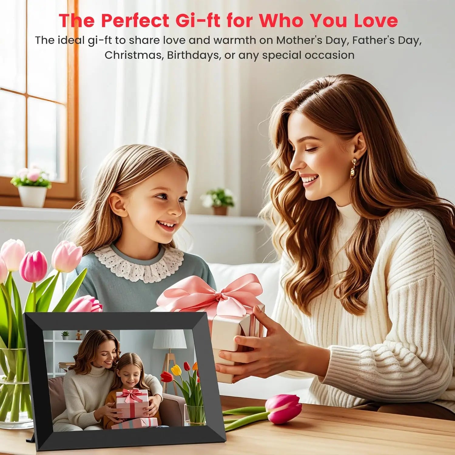 Frameo 10.1" Smart WiFi Digital Photo Frame | Touch IPS HD Display