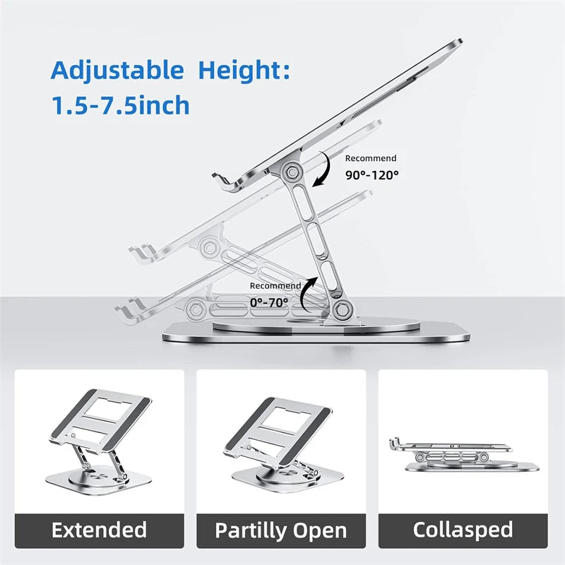 NMEGOU 360° Rotating Aluminum Laptop Stand | Ergonomic Desk Riser