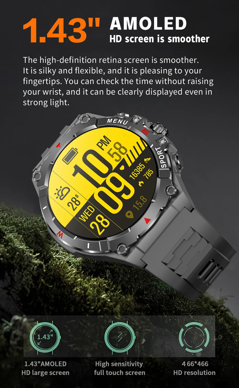 Colmi v76 smartwatch gps | ultra amoled i rozmowy bluetooth