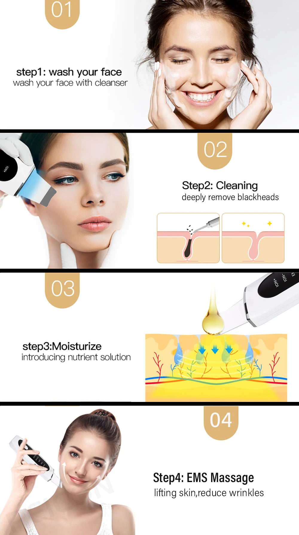 Peicon profesjonalny ultradźwiękowy peeling do twarzy – głębokie oczyszczanie i złuszczanie