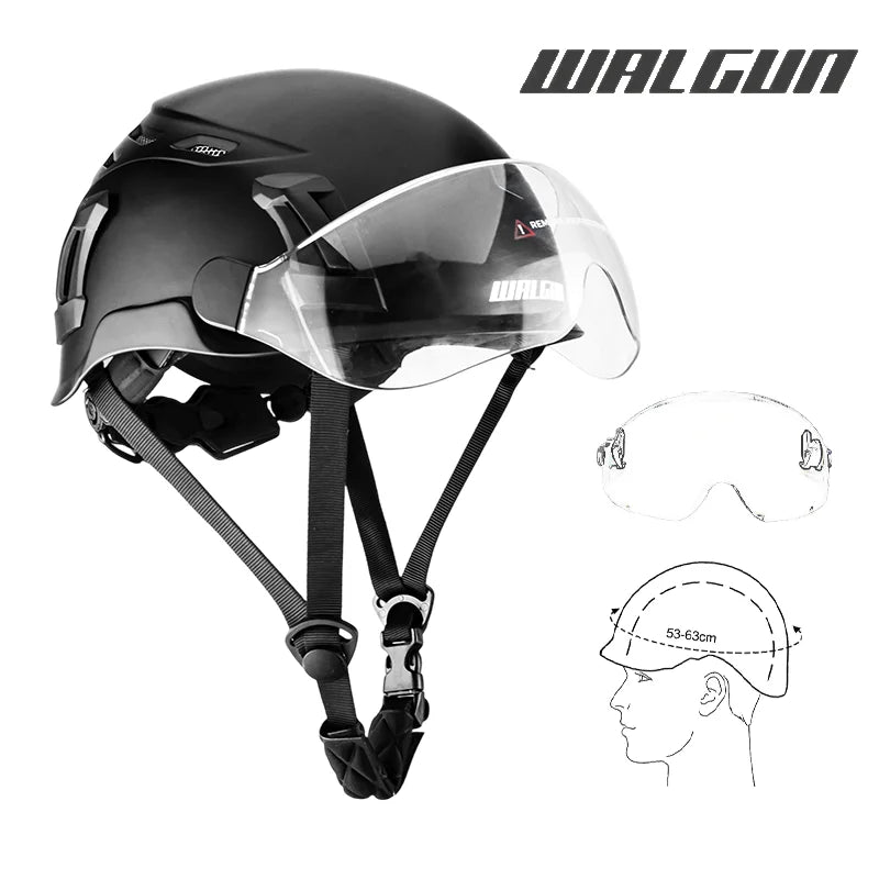 Kask ochronny walgun k202 | praca na wysokości z goglami, wizjerem i ochroną słuchu