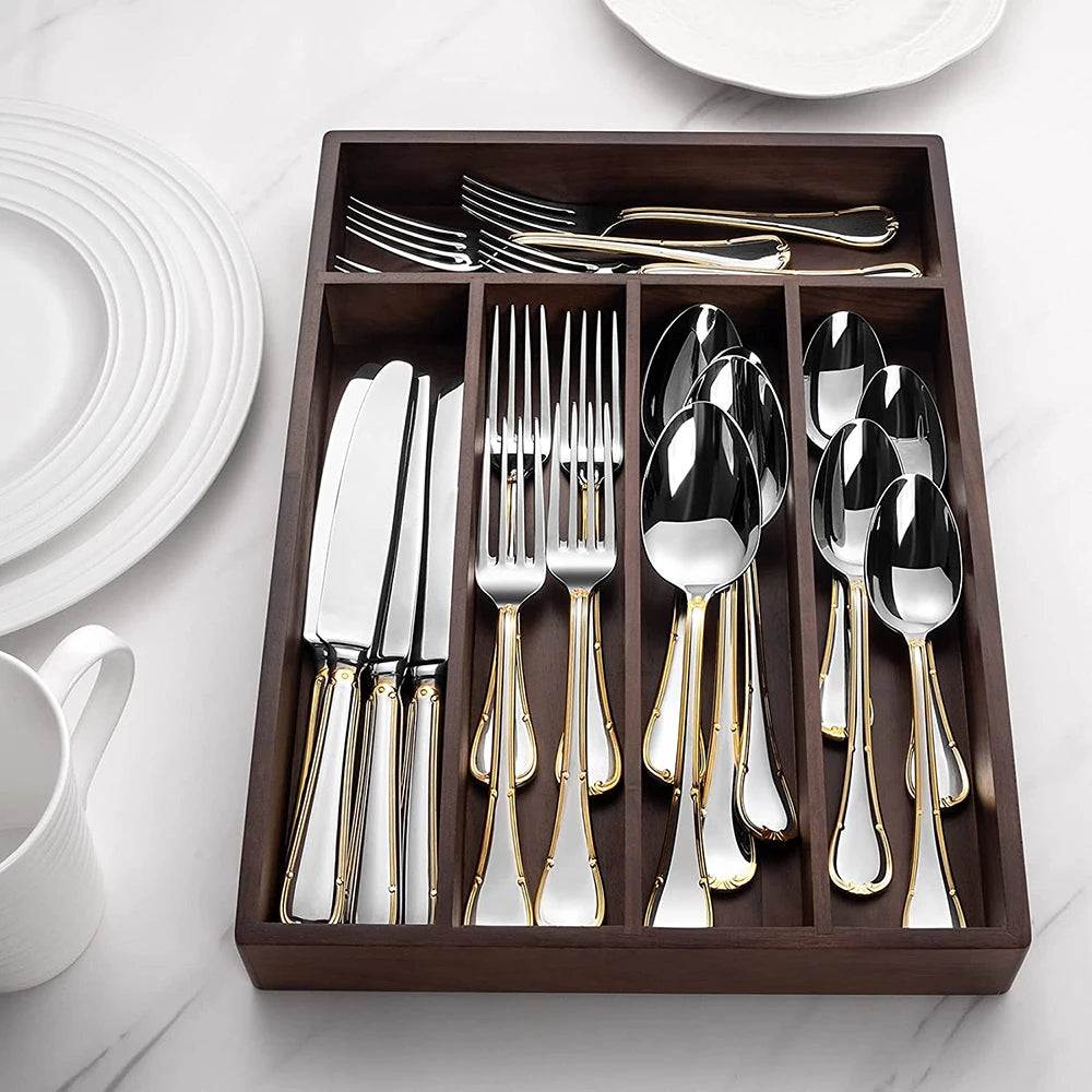 Vabena Premium 24-Pc 18/10 Stainless Steel Flatware Set for 6