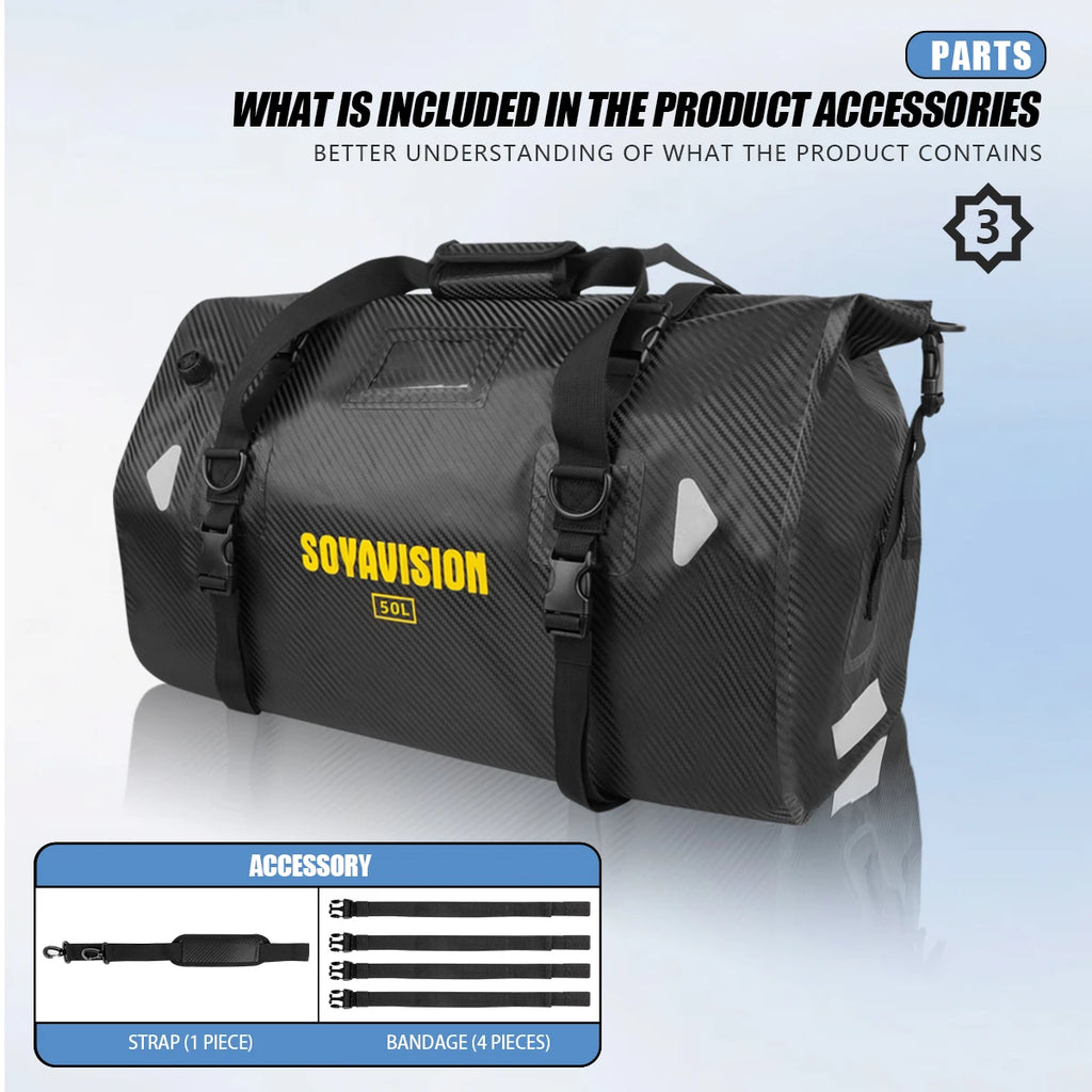 Wodoodporna torba motocyklowa na bagaż | suchy plecak rolowany | 20l, 40l, 66l