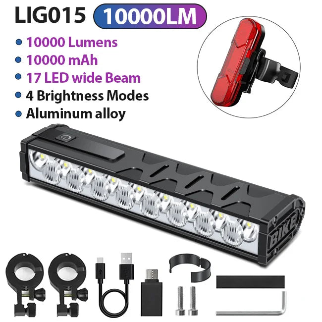 Lampa rowerowa newboler 10000 lumenów - ładowana usb do mtb i szosy