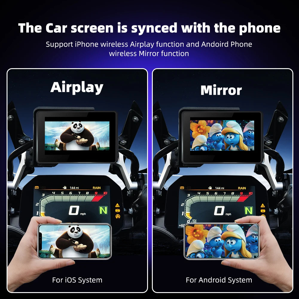Ekiy bezprzewodowa nawigacja carplay android auto dla motocykli bmw gs & xr