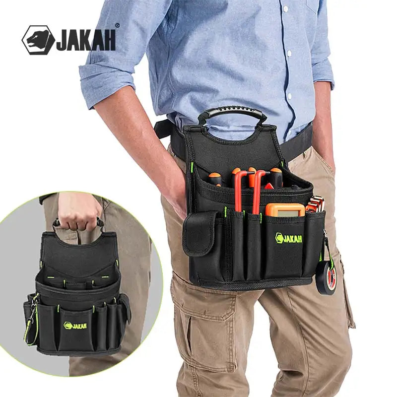 Profesjonalne sakwy narzędziowe dla elektryków jakah | 21 kieszeni, ergonomiczny uchwyt