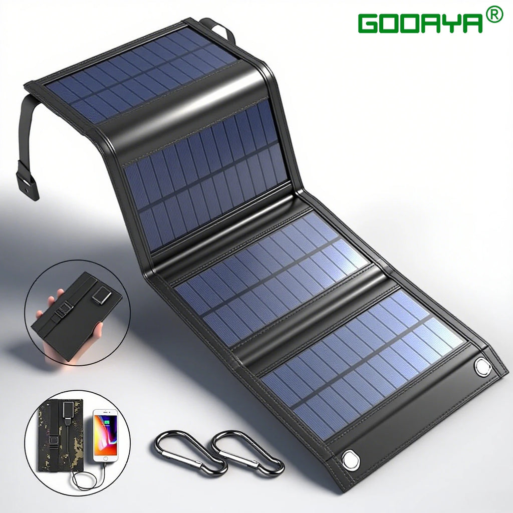 Przenośny panel słoneczny 100w 4-składany - szybka ładowarka usb