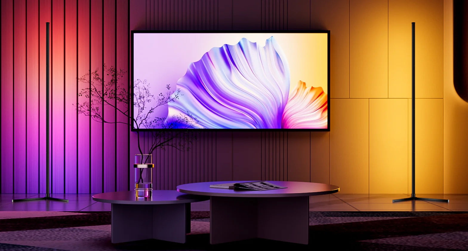 Inteligentna lampa podłogowa narożna rgb vabena – synchronizacja muzyki i sterowanie aplikacją