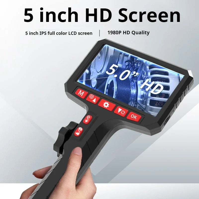 Przemysłowa kamera endoskopowa 3.9mm hd obrotowa dwukierunkowa z wyświetlaczem 5.0"