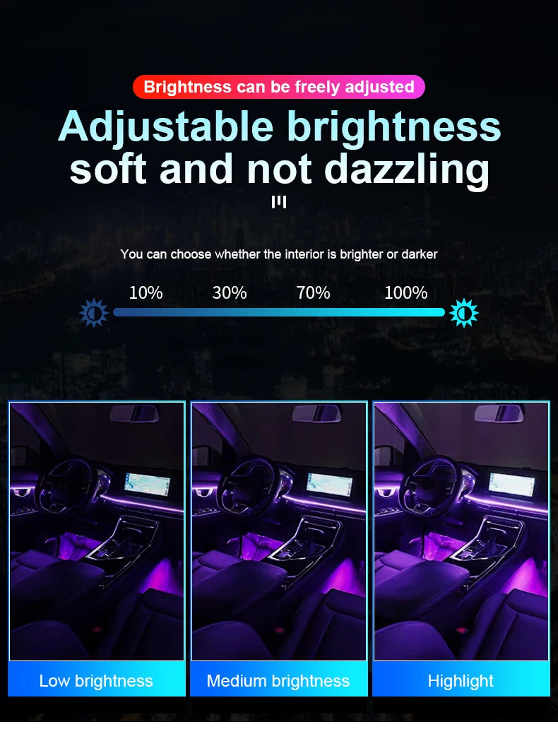 Zestaw ambientowego oświetlenia samochodowego led rgb 14/18 w 1