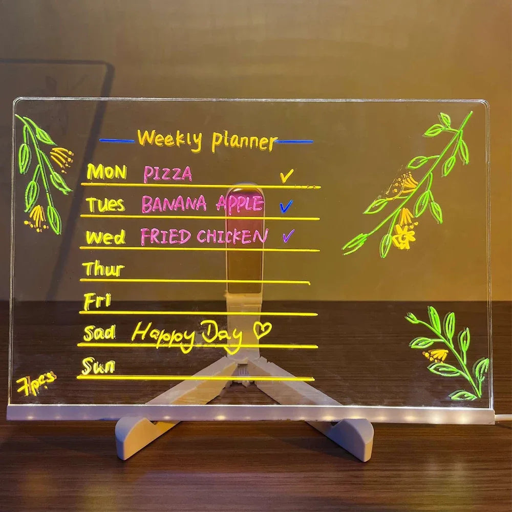 Tablica led do notatek i lampka nocna | plansza do rysowania rgb dla dzieci