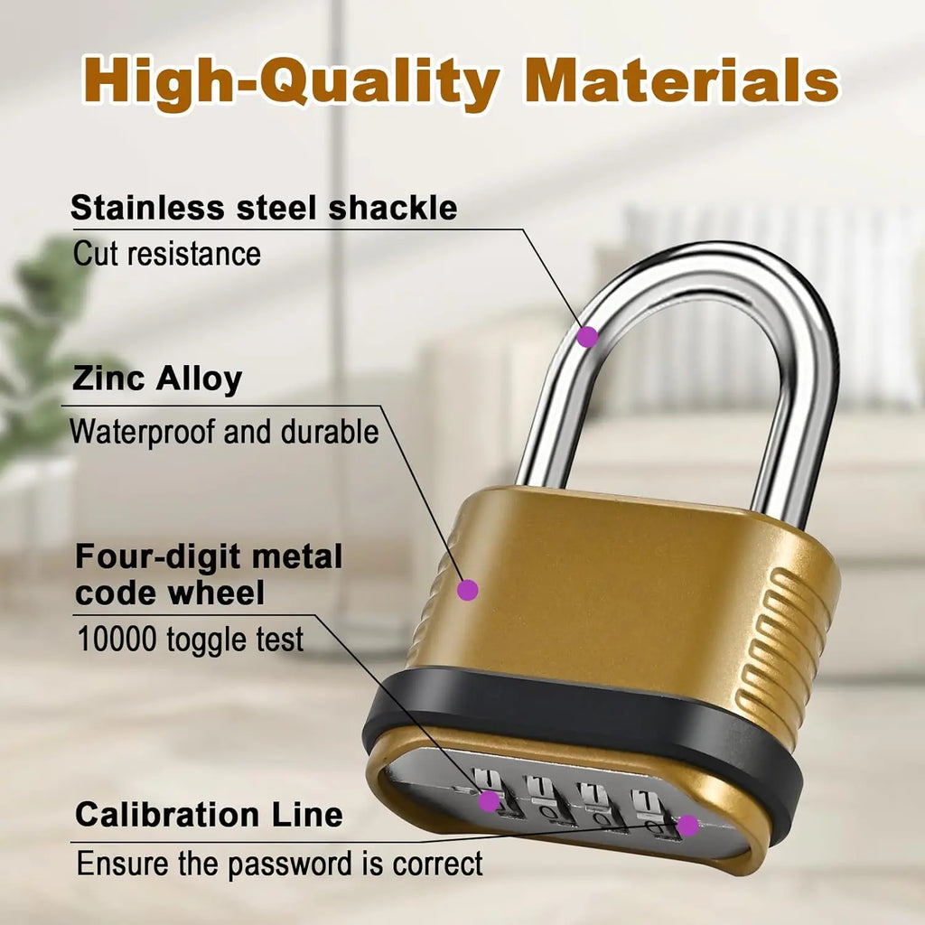 Heavy Duty Outdoor Waterproof 4-Digit Combination Lock