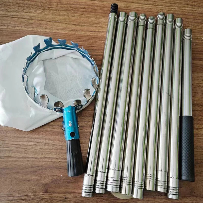 Vabena teleskopowy zbieracz owoców ze stali nierdzewnej – narzędzie do sadów i wysokich drzew 1.6-4m