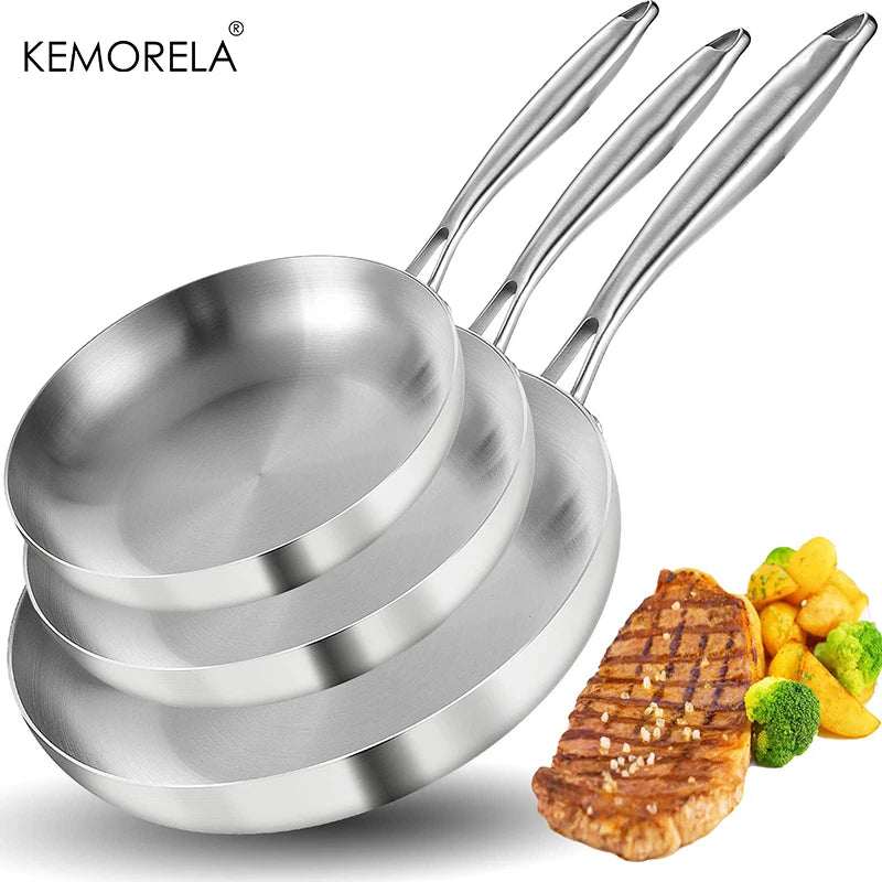 Patelnie ze stali nierdzewnej vabena 5-warstwowe – patelnie wok nieprzywierające 22-28cm