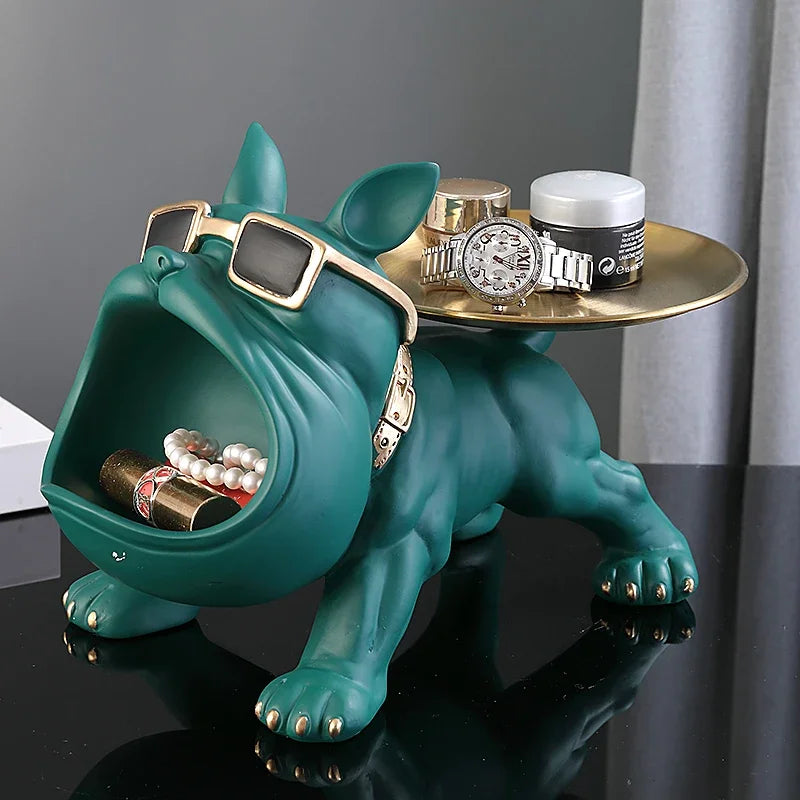 Statuetka buldoga skarbonka i schowek - figurka psa 30cm żywica