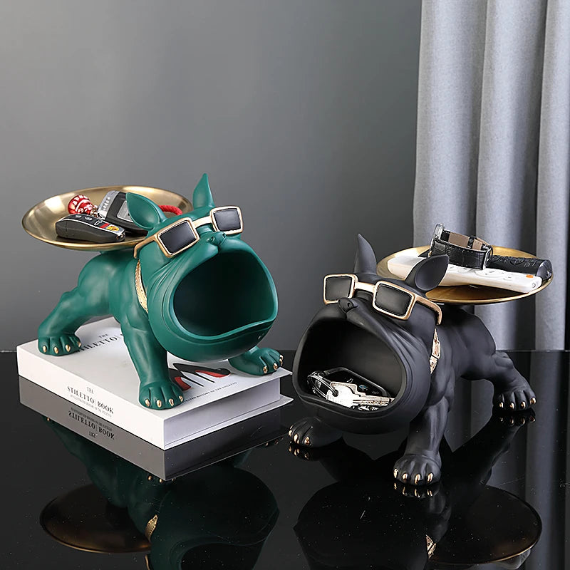 Elegant Bulldog Figurine Storage Box | Home Decor Art