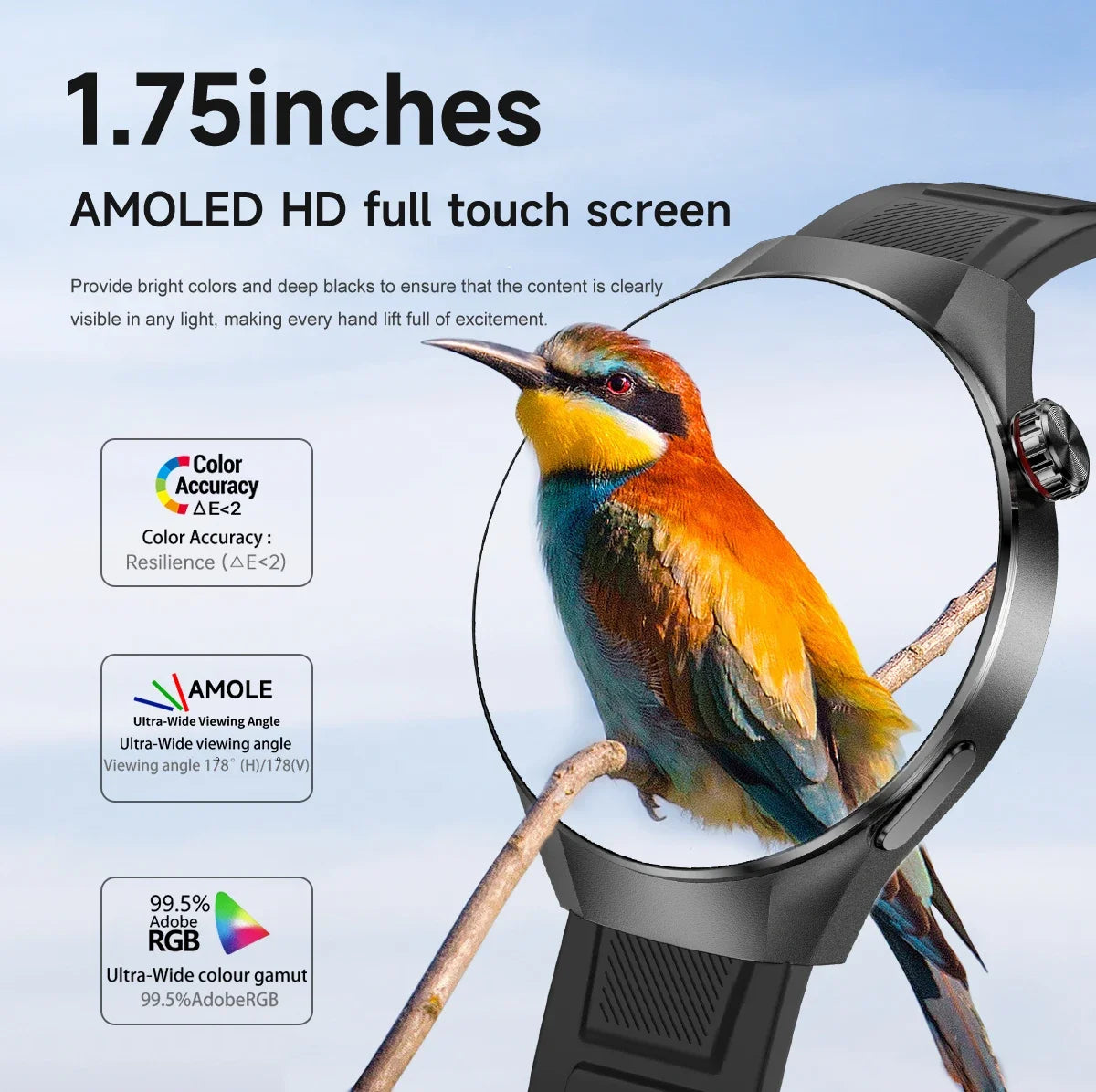Smartwatch g5 plus | 1.75" hd amoled, gps i monitor aktywności