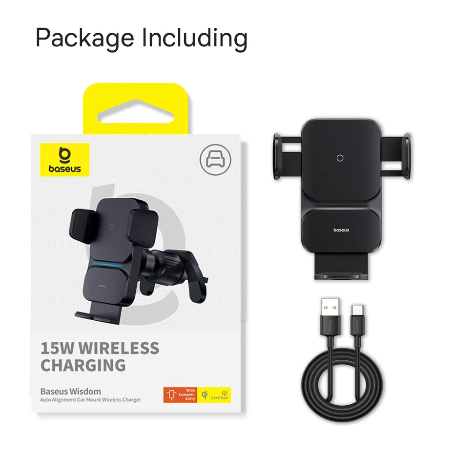 Baseus Infrared 15W QI Wireless Car Charger Phone Holder