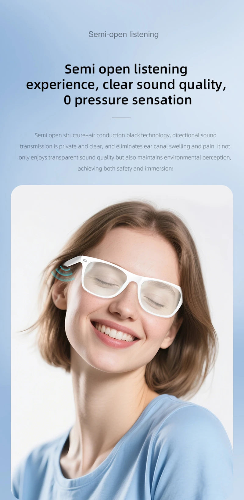 Modowe okulary inteligentne vivo | wodoodporne audio bluetooth i połączenia