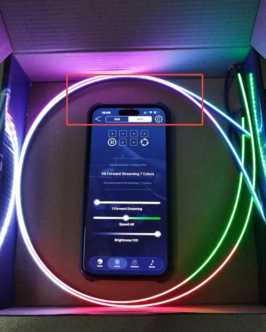 Zestaw ambientowego oświetlenia samochodowego led rgb 14/18 w 1