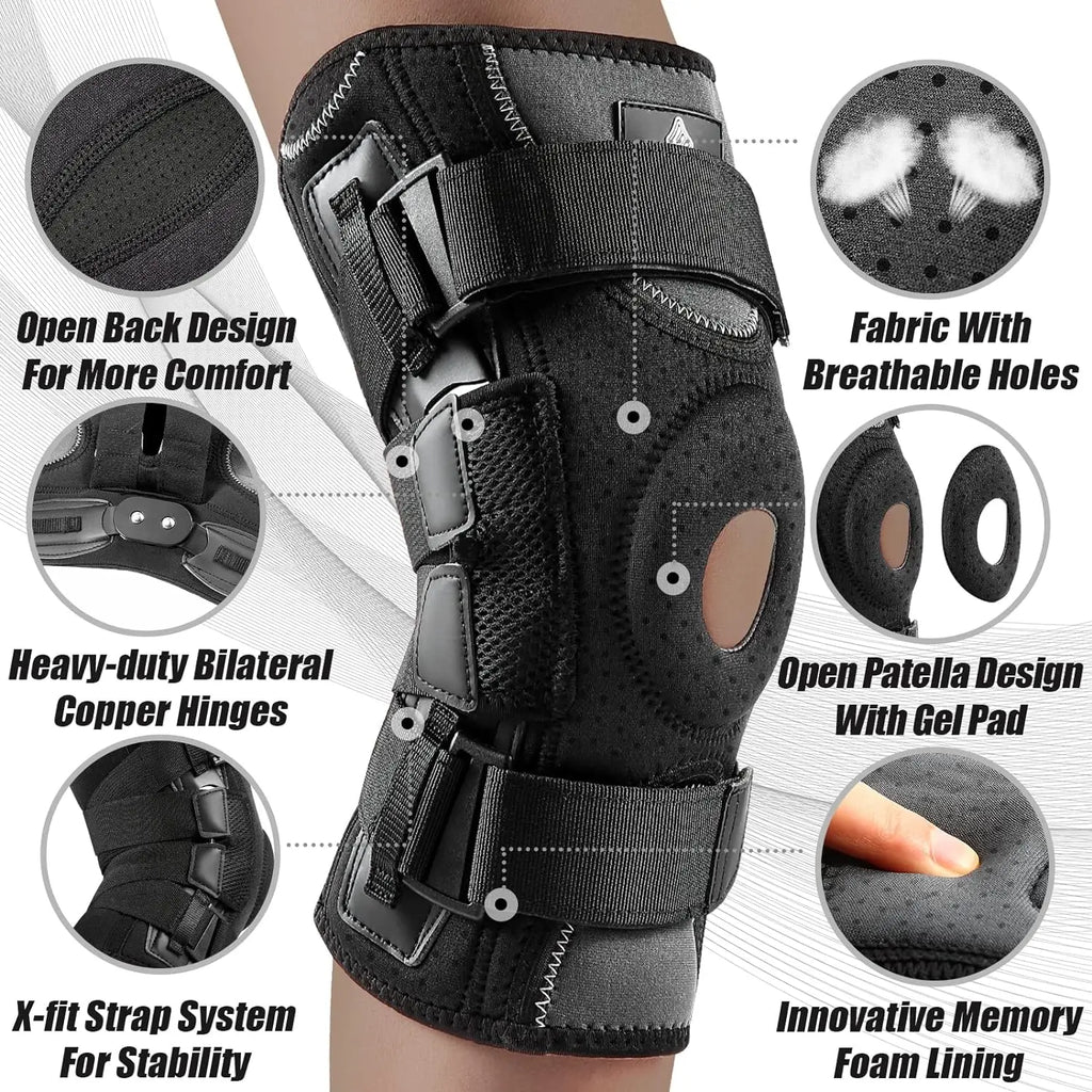 NEENCA Hinged Knee Brace for Pain Relief, Arthritis, Meniscus, ACL Support