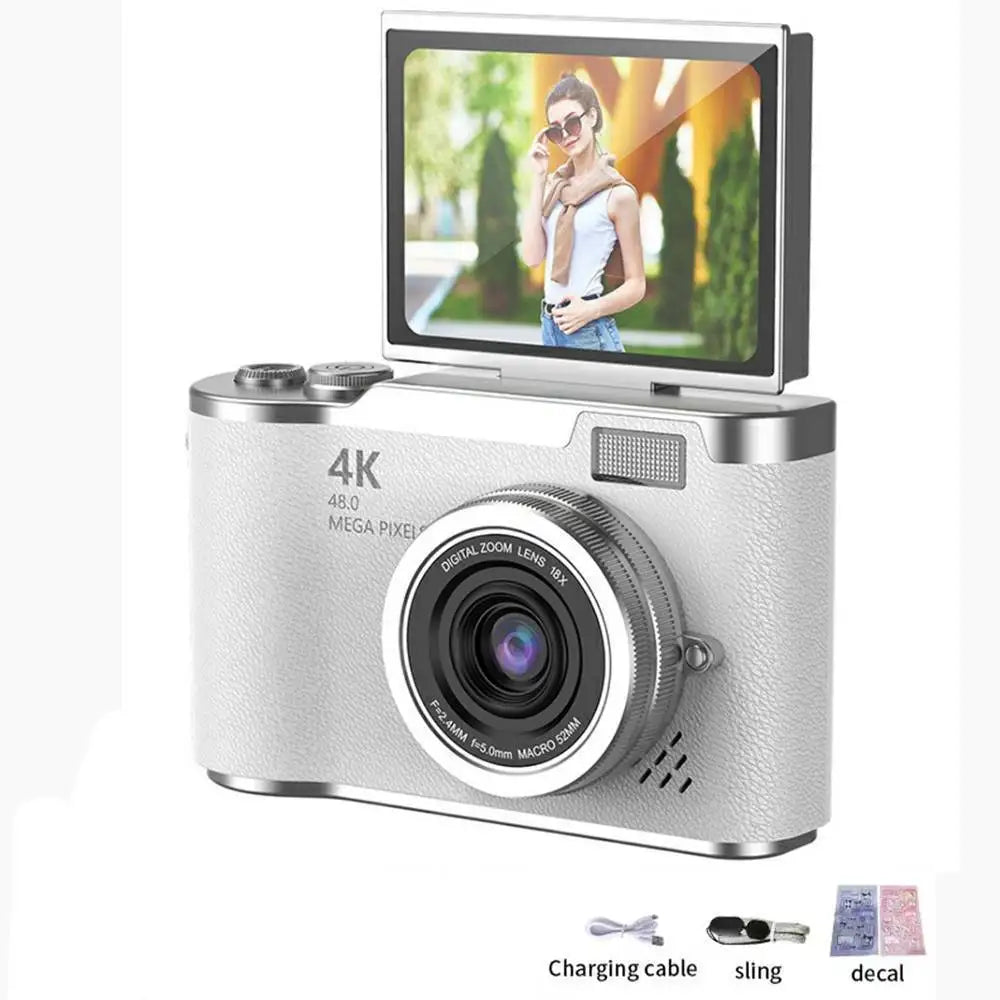 Aparat cyfrowy 4k 48mp | obrotowy ekran i stabilizacja obrazu