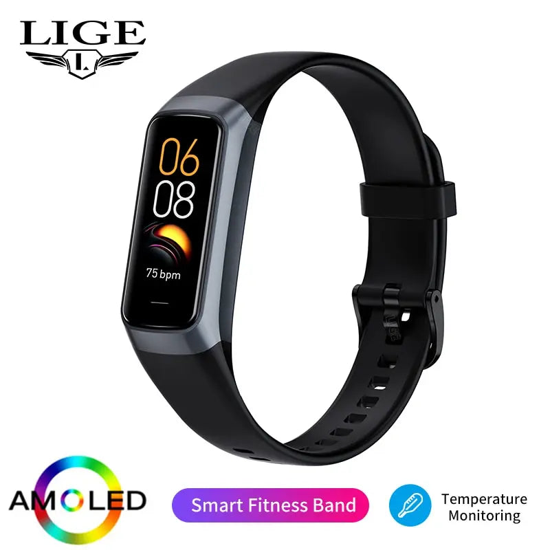 Zegarek smartwatch lige amoled - monitor tętna i aktywności fizycznej