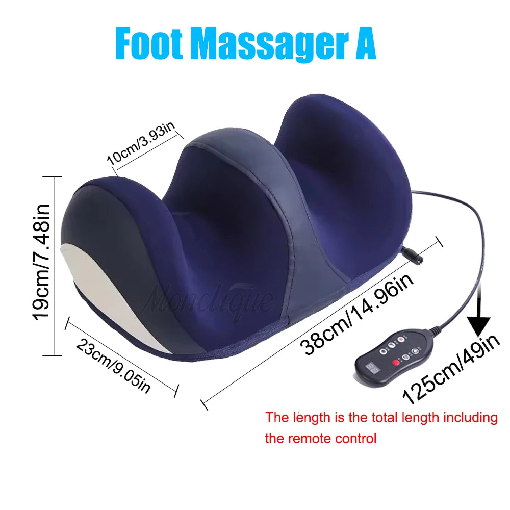 Extra Large Electric Foot & Calf Massager with Heat, Shiatsu & Kneading | Deep Muscle Relief